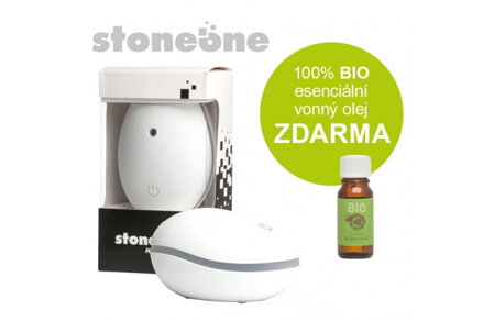 Ultrasonický aroma difuzér Hanscraft STONEONE - černý + BIO AROMA OLEJ ZDARMA