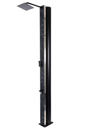 Solární sprcha ATLAS ČERNÉ ZRCADLO s oplachem nohou