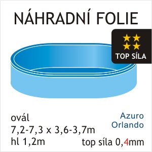 Náhradní bazénová folie pro oválný bazén 7,30 x 3,70 m
