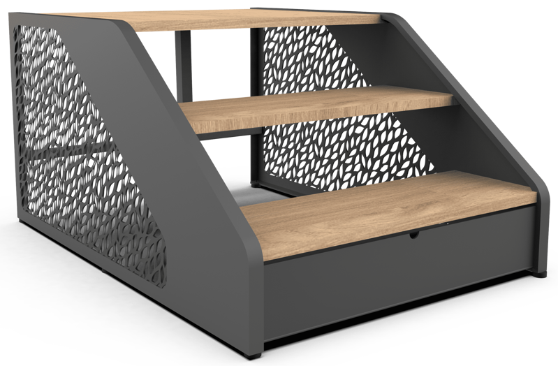 Schůdky Poolex Wood - hnědá