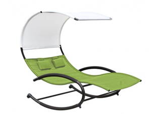 Zahradní houpací postel Vivere Double Chaise Rocker, zelená